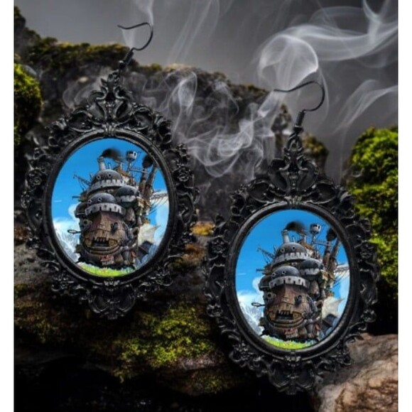 Howl's Moving Castle Earrings - Studio Ghibli Movie Jewelry - Picture 2 of 2